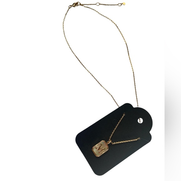 New! M Initial 18 K Plated Necklace - Picture 4 of 9